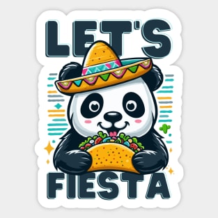 Let's Fiesta Taco Panda Sticker